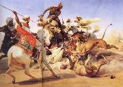 Horace Vernet Lion Hunt oil